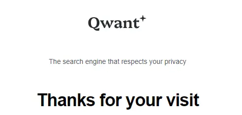 home page of Qwant