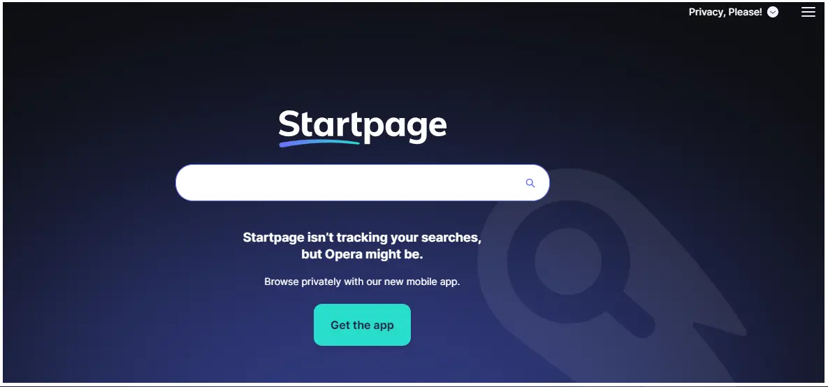 search page of start page