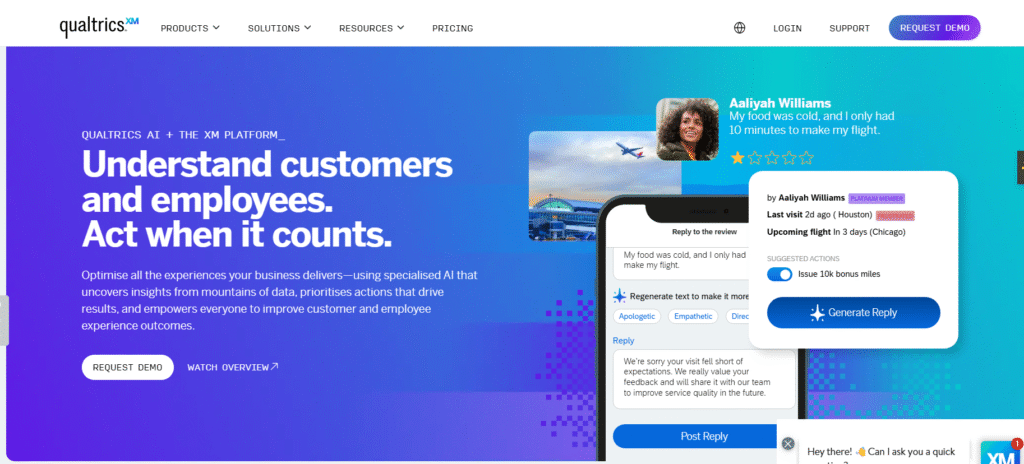 Qualtrics homepage screenshot