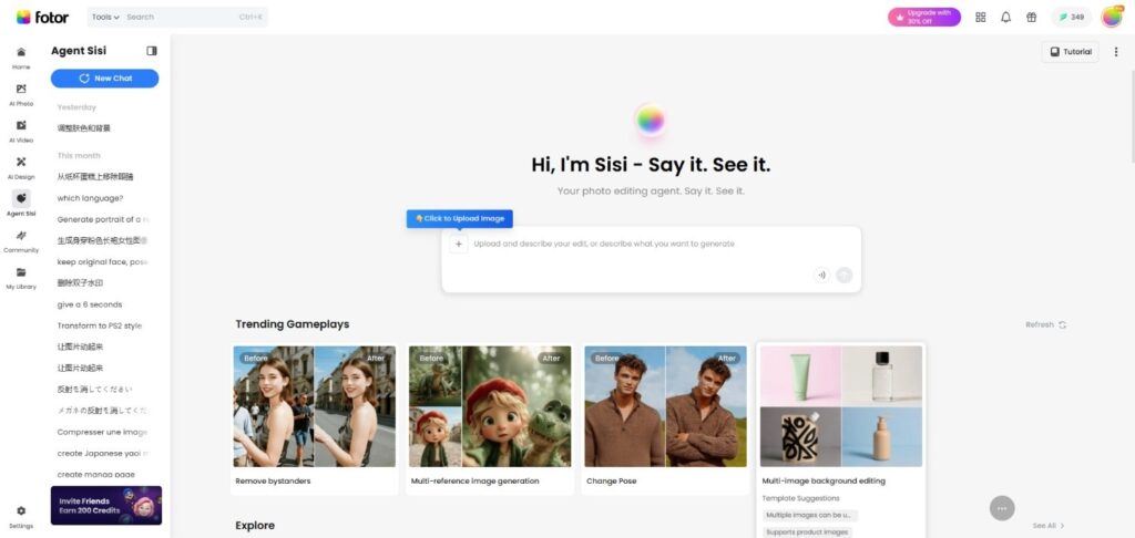 Fotor AI Image Agent Sisi