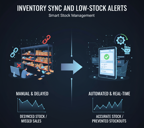  Inventory sync and low-stock alerts