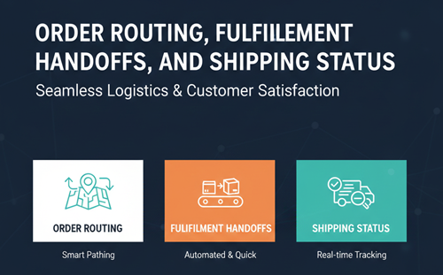 Order routing, fulfillment handoffs, and shipping status