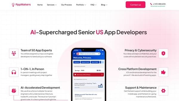 AppMakers USA website homepage screenshot 