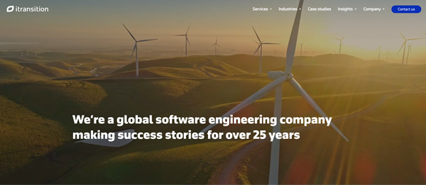 Itransition software engineering company homepage image