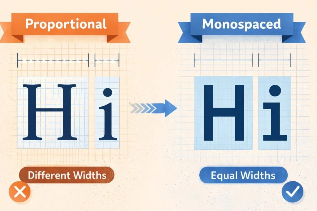 Monospaced Fonts shown 