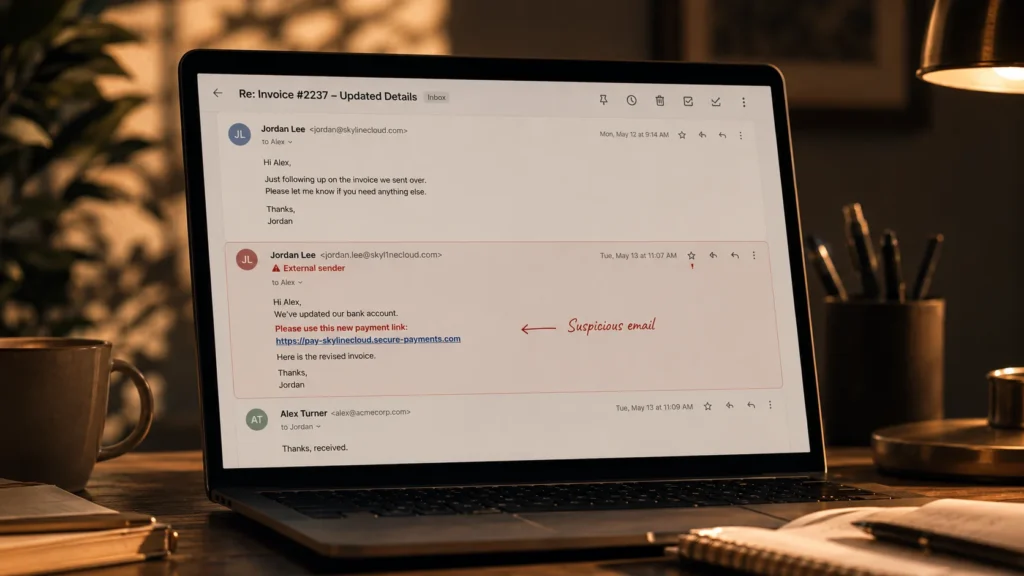 Sometimes attackers even insert themselves into ongoing vendor conversations,