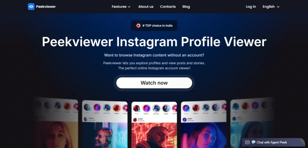 PeekViewer homepage screenshot