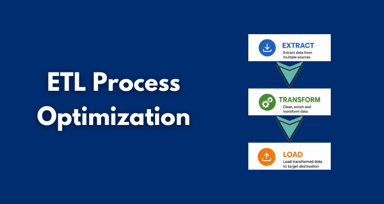 ETL process optimization diagram illustrating extract transform load workflow for faster data pipelines