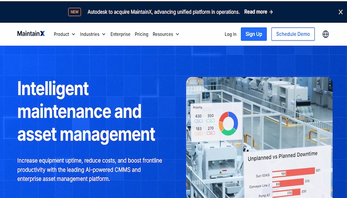 Home page of MaintainX