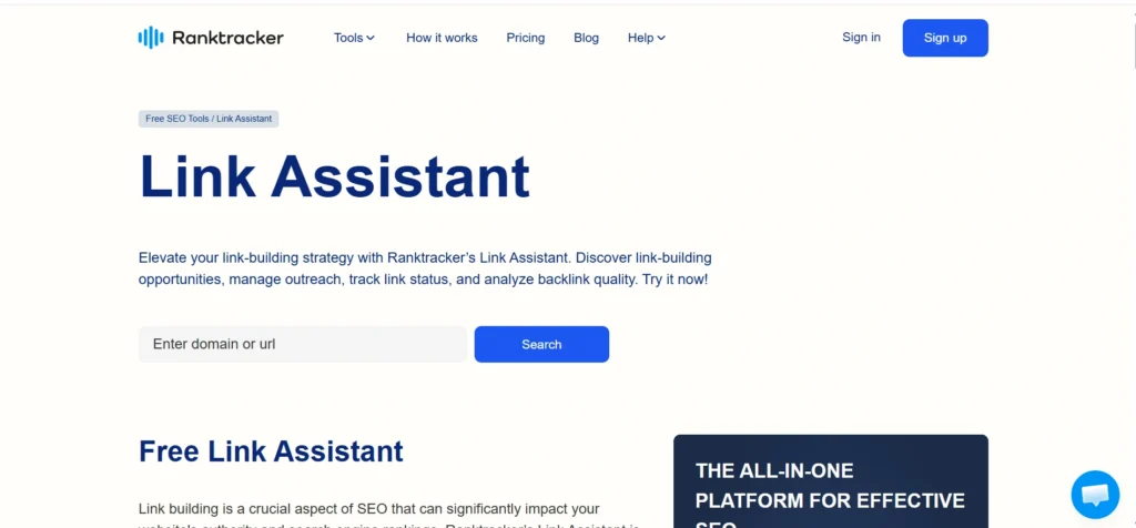 Home page of  Link Assistant Rank Tracker