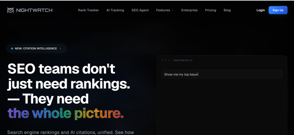 Home page of Nightwatch