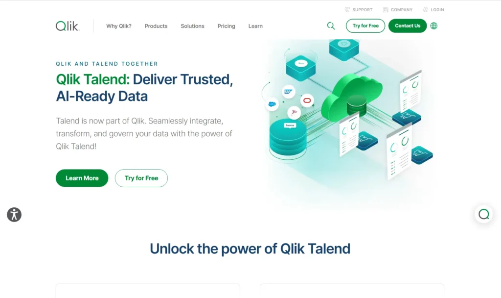 talend homepage screenshot