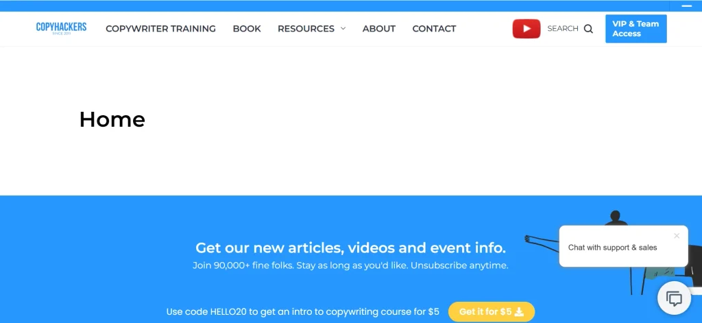 Home page of Copyhackers