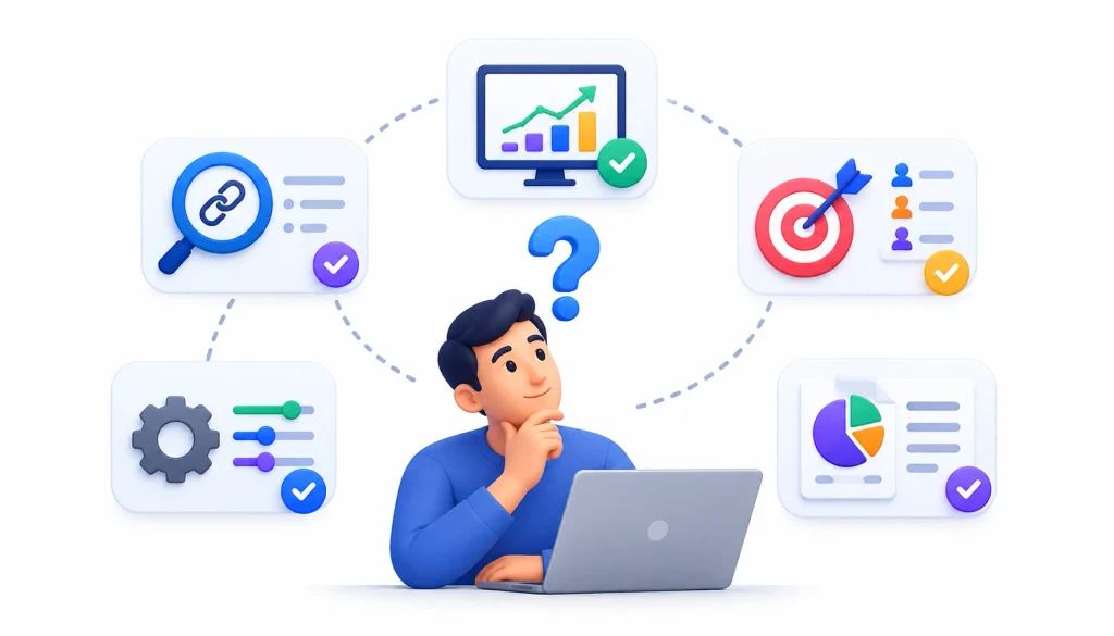 How to choose the right backlink management software by comparing SEO analytics, backlink research, targeting features, customization settings, and reporting tools.
