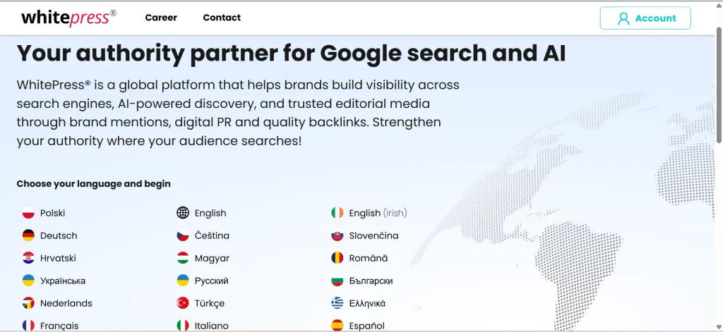 Home page of white press