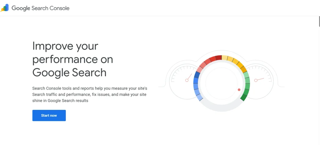 Home page of Google Search Console