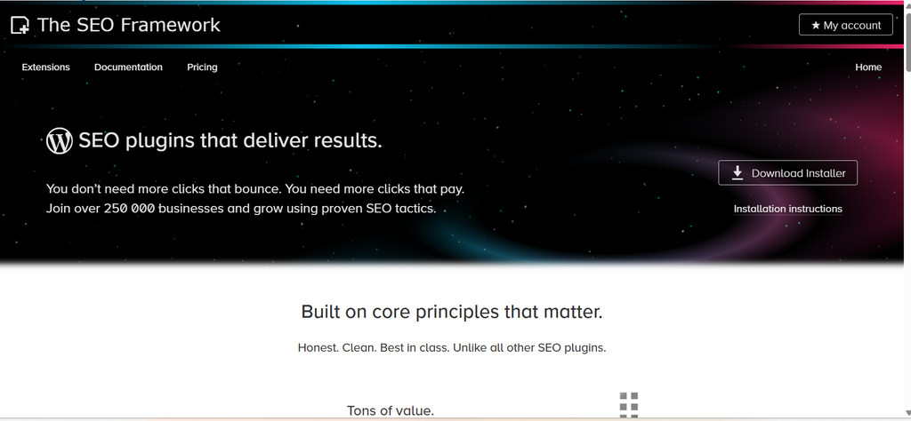 Home page of The SEO framework