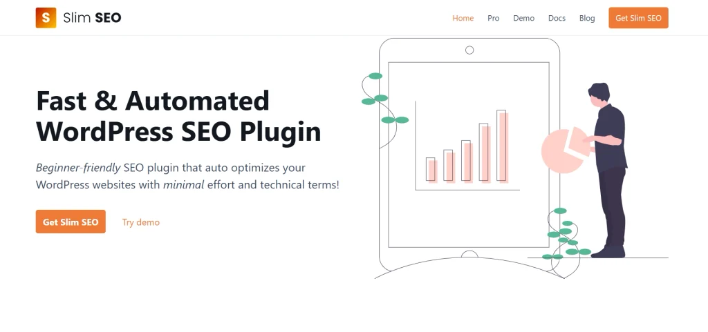 Home page of Slim SEO