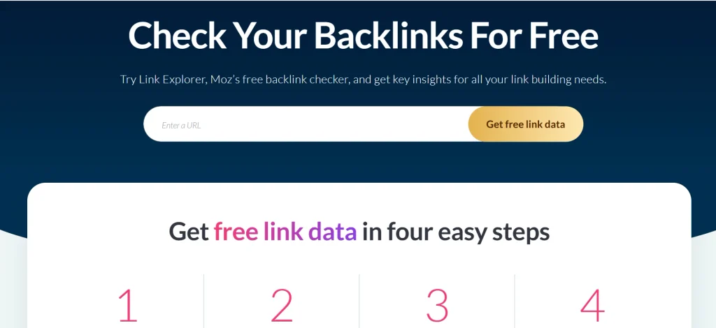 Home page of Moz