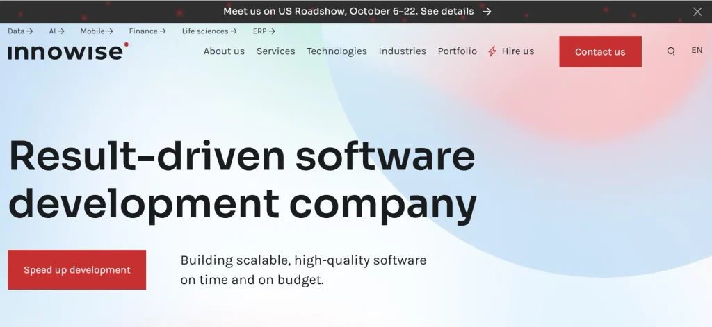 Home page of Innowise