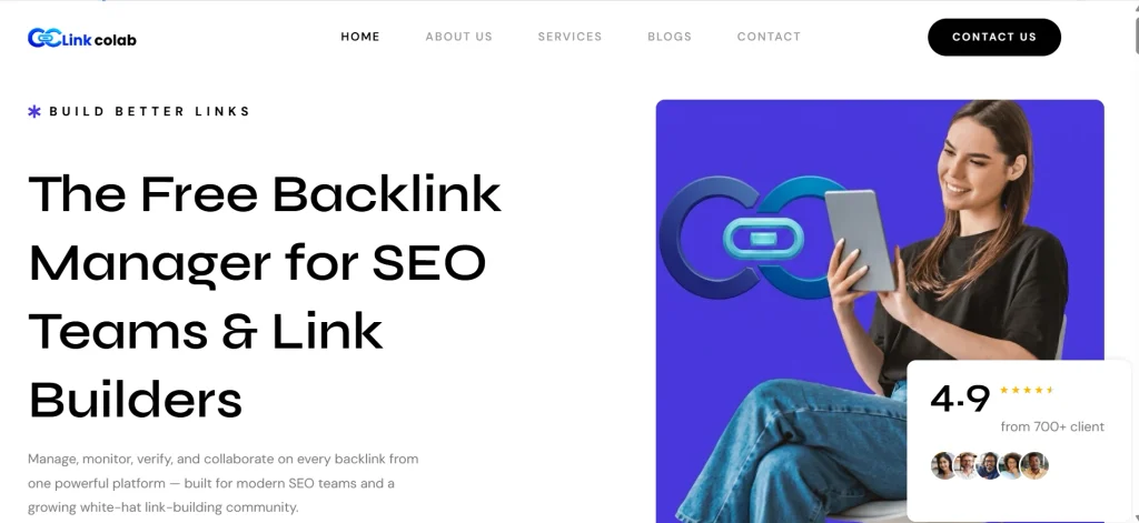 Home page of Link colab