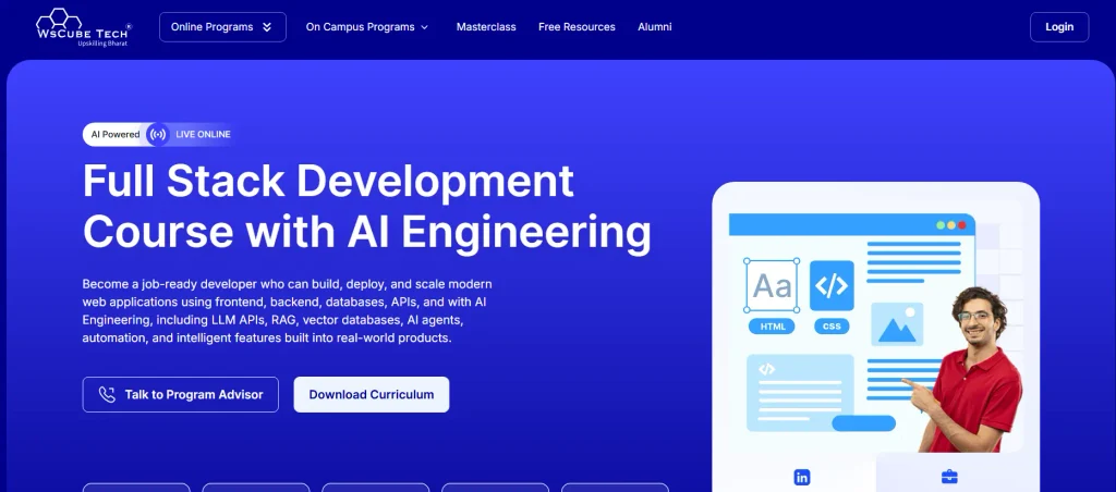 wcscube tech homepage screenshot